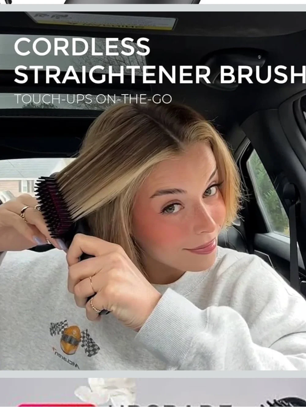 Black Ceramic-Coated Heated Hair Straightening Brush